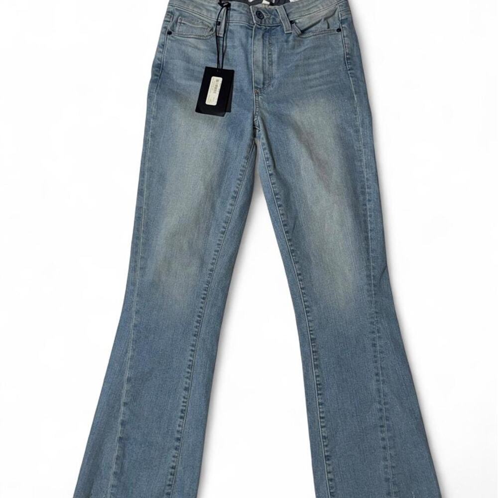 NWT PAIGE Colette Crop Flare Jeans High Rise Light Wash Size 25